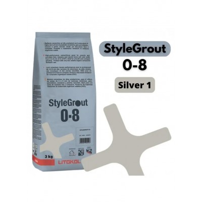 Цементна фуга Litokol StyleGrout 0-8 (Silver 1) 3 кг (SG08SLV10063)